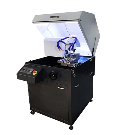 QG-100X手动金相切割机 - 立地一体式，自动循环冷却，分体式双层定位平台